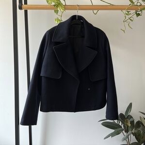 Cuyana Crop Wool Trench Coat